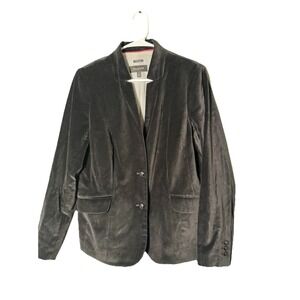 Talbots Classic Black Velvet Blazer Jacket Sz 10 Winter Academia Prep Old Money